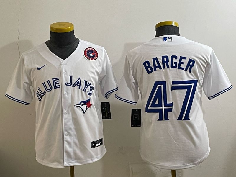 Youth 2025 Toronto Blue Jays #47 Barger white Game Nike MLB Jersey style 005->youth mlb jersey->Youth Jersey